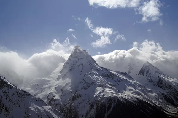 Avonds Bergen Kaukasus Regio Dombay Mount Belalakaya — Stockfoto