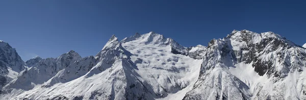 Las Montañas Del Cáucaso Dombay Vista Desde Pista Esquí Panorama —  Fotos de Stock