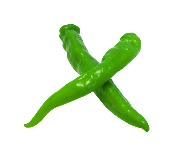 Letra x composto de pimenta verde — Fotografia de Stock