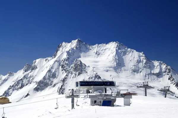 Station Téléphérique Station Ski Montagnes Caucase Dombay — Photo
