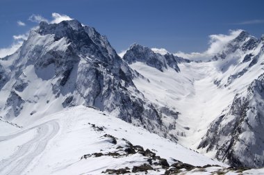 Caucasus Mountains. Mount Dombay-Ulgen. clipart