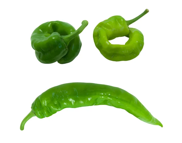 Úsměv "smutný", složený ze zelené papriky — Stock fotografie