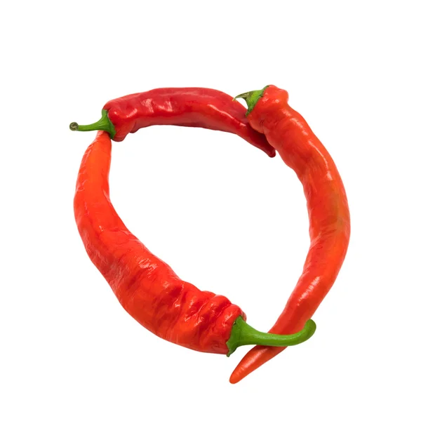 Letter O composed of chili peppers — Stock Photo, Image