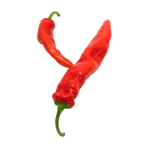 Alfabet y samengesteld uit chili peppers — Stockfoto
