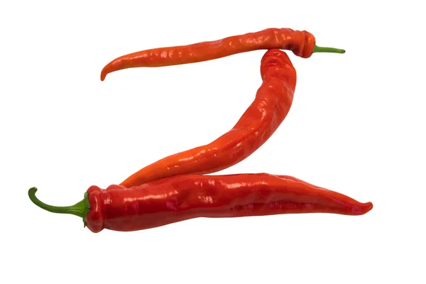 Alfabet z samengesteld uit chili peppers — Stockfoto