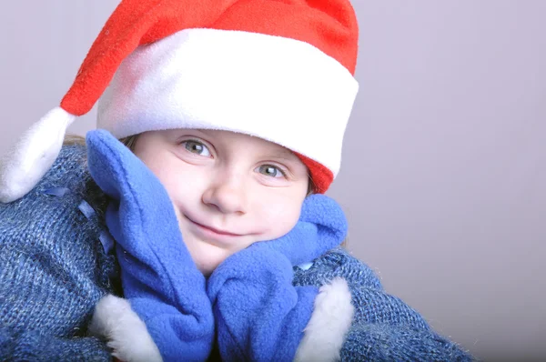 Bonito pequeno sorriso Santa menina — Fotografia de Stock