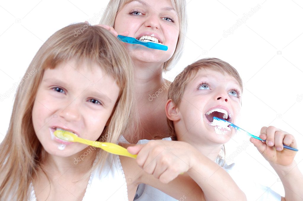 cleaning teeth