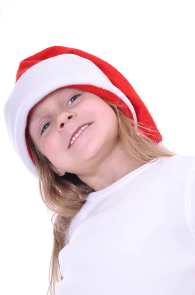 Cute little smiling Santa girl — Stock Photo, Image