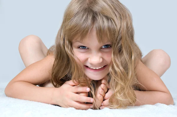 Cute happy playing child — Stock Photo, Image