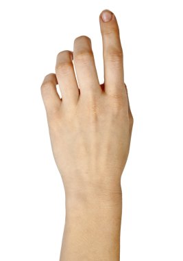 Women hand on the white backgrounds clipart