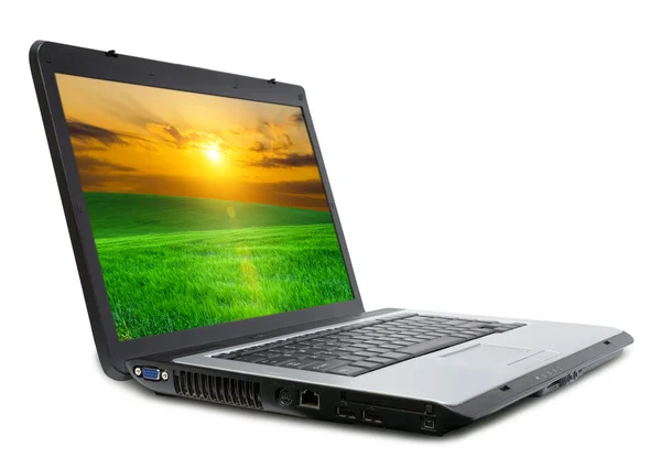 A modern laptop on the white backgraunds — Stock Photo, Image