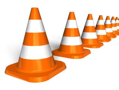 Row of traffic cones clipart