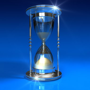 Hourglass on blue clipart