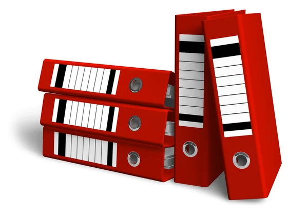 Czerwony folderów — Zdjęcie stockowe