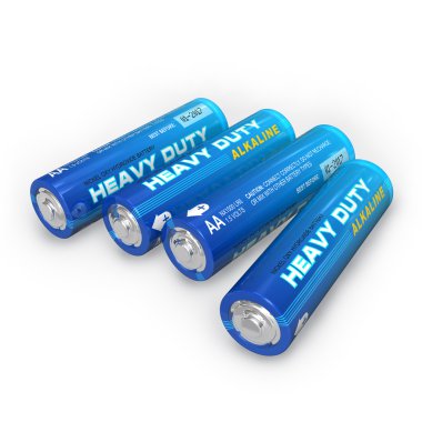 Four AA batteries clipart