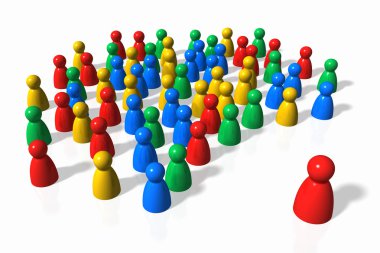 The Crowd and the Leader clipart