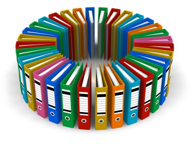 Circle from color folders clipart