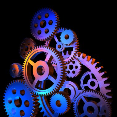 Abstract colorful gears clipart