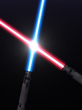 Crossed light sabers clipart