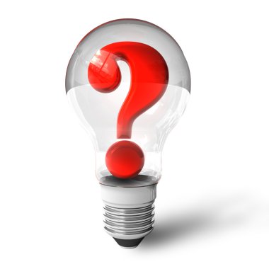 Question mark in lightbulb clipart