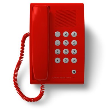 Red office phone clipart