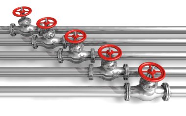 Pipeline with valves clipart