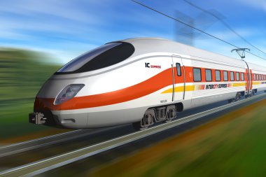 Modern high speed train clipart