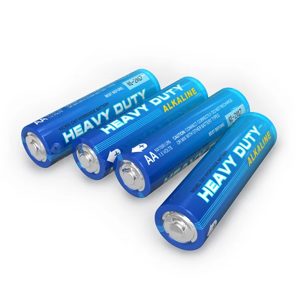 Four AA batteries — Stock Photo, Image