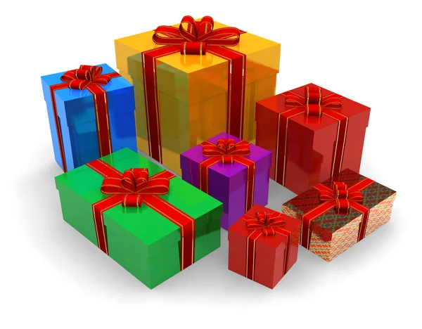 Set geschenkdozen — Stockfoto