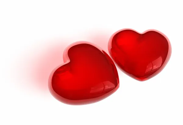 Pair of candy-like hearts — Stock Photo, Image