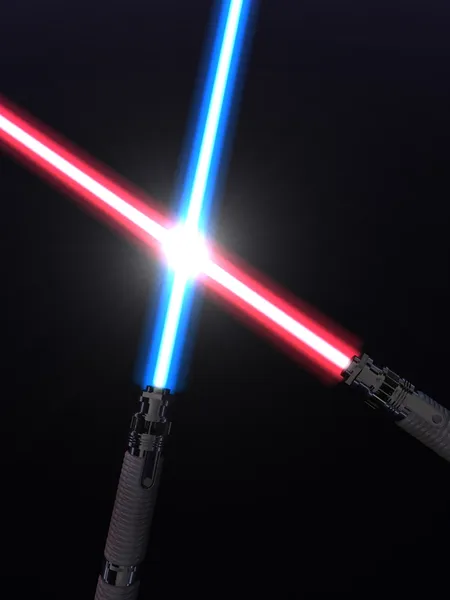 Crossed light sabers — Stock Photo, Image