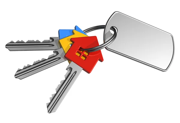 Bunch of keys with label — Stock Photo, Image