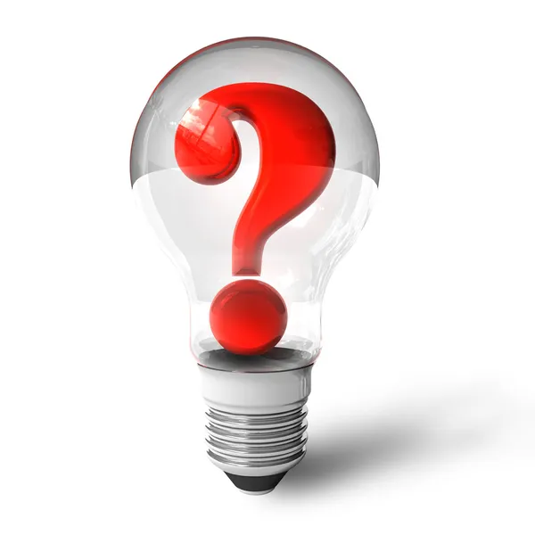 Question mark in lightbulb — Stock Photo, Image