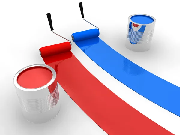 Red and blue paint — Stock Photo, Image