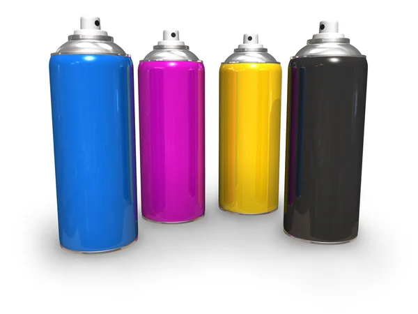 CMYK spray cans — Stock Photo, Image