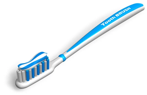 用牙膏的牙刷 — 图库照片