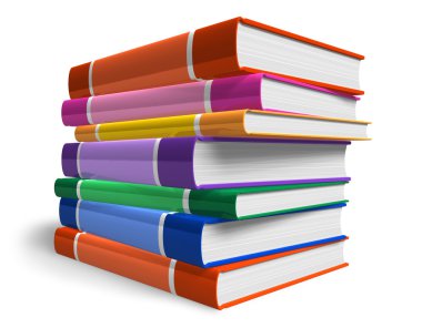 Stack of color books clipart