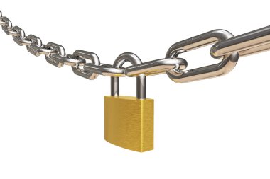 Chain and padlock clipart