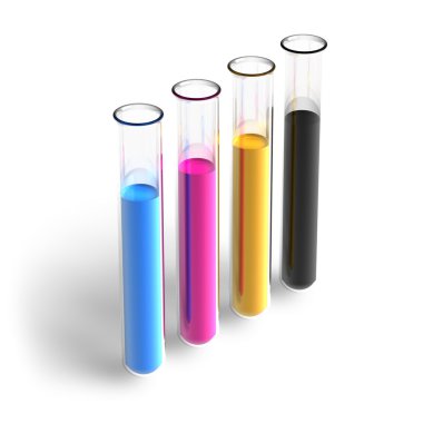 CMYK test tubes clipart