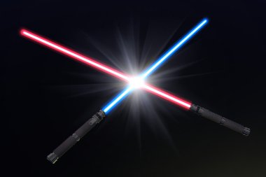 Crossed light sabers clipart