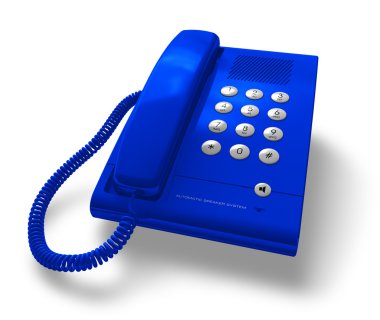 Blue office phone clipart