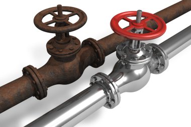 New and rusty pipeline clipart