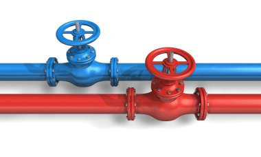 Red and blue pipelines clipart