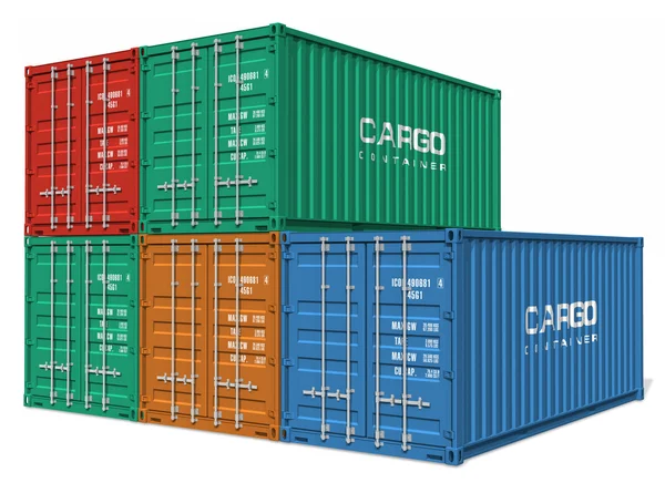 Conjunto de contenedores de carga — Foto de Stock
