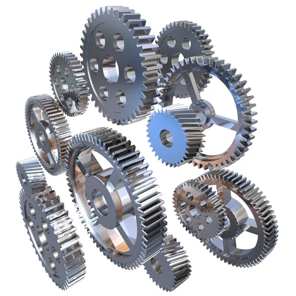 Group of steel gears — Stock Photo, Image