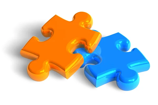 Two puzzle pieces — Stock Photo, Image