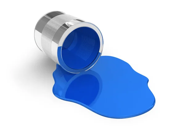 Blue spilled paint — Stock Photo, Image