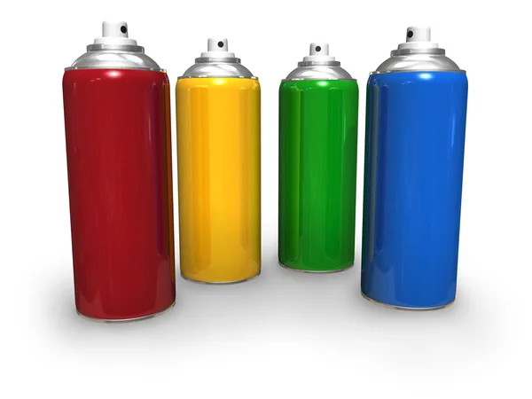 Color spray cans — Stock Photo, Image