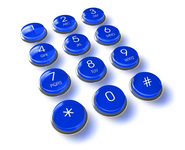 Blaue Telefontastatur — Stockfoto
