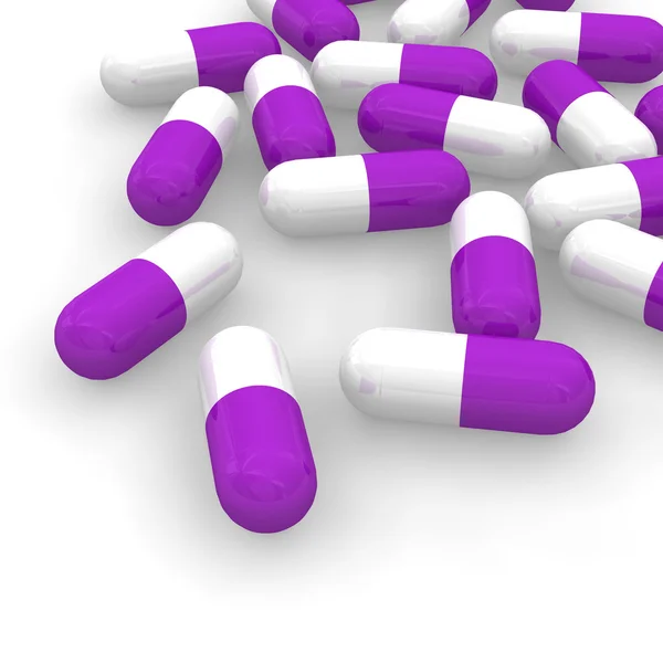 Violet pills — Stock Photo, Image